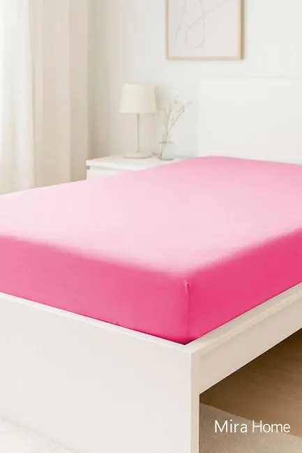 Çift Kişilik Düz Penye  %100 Pamuklu Lastikli Çarşaf 200X200 Cm Battal  Boy Newsheet Mor