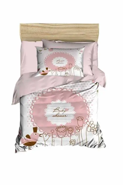 Yenidoğan Kız Bebek Nevresim Takımı %100 Pamuklu  Baby Shower