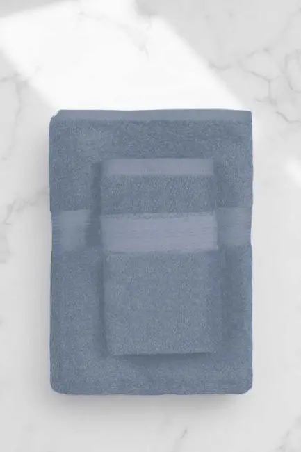 2 Parça Battal Lüks Premium Banyo Spa Havlu Takımı 90x160 Cm İndigo