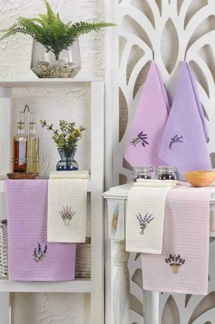 6 Parça Mutfak Kurulama Bezi 40 X 60 Cm Lavender Flower